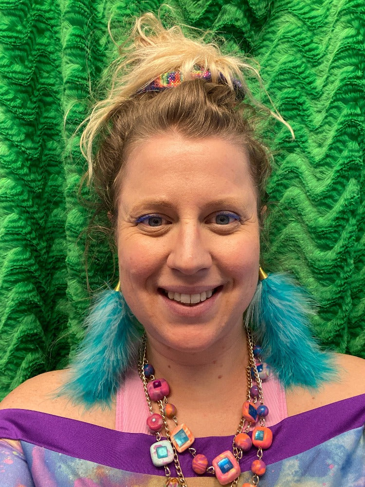 Earrings - Fluff Boa - Aqua