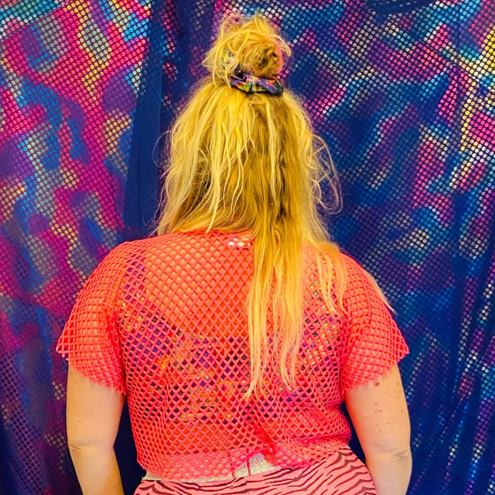 🌈 Handmade see through Neon Pink Mesh. 🛒This product is finished and ready to send! 📏 One size. Model size is XL 🎨 Wanna have a custom made size or design? YOU can also choose for different other fabric or color!! Contact us! Info@sabinestaartjes.com