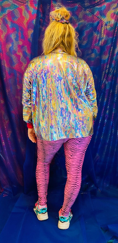 🌈 Handmade colorful Jacket - Holographic Oil Purple.