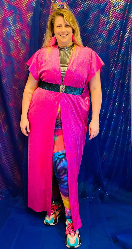 🌈 Handmade colorful Kaftan  - Pink Velvet Glitter  🧵One piece available!   🛒This product is finished and ready to send!  📏 One size. Model size is XL  🎨  Wanna have a custom made size or design? YOU can also choose for an other fabric or color!! Contact us! Info@sabinestaartjes.com