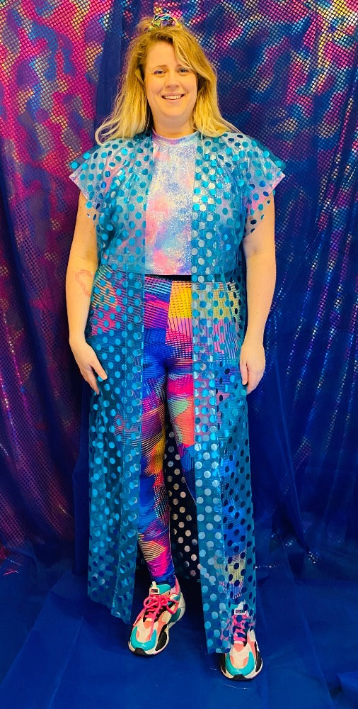 🌈 Handmade colorful Kaftan  - Blue Polkadot  🧵One piece available!   🛒This product is finished and ready to send!  📏 One size. Model size is XL  🎨  Wanna have a custom made size or design? YOU can also choose for an other fabric or color!! Contact us! Info@sabinestaartjes.com