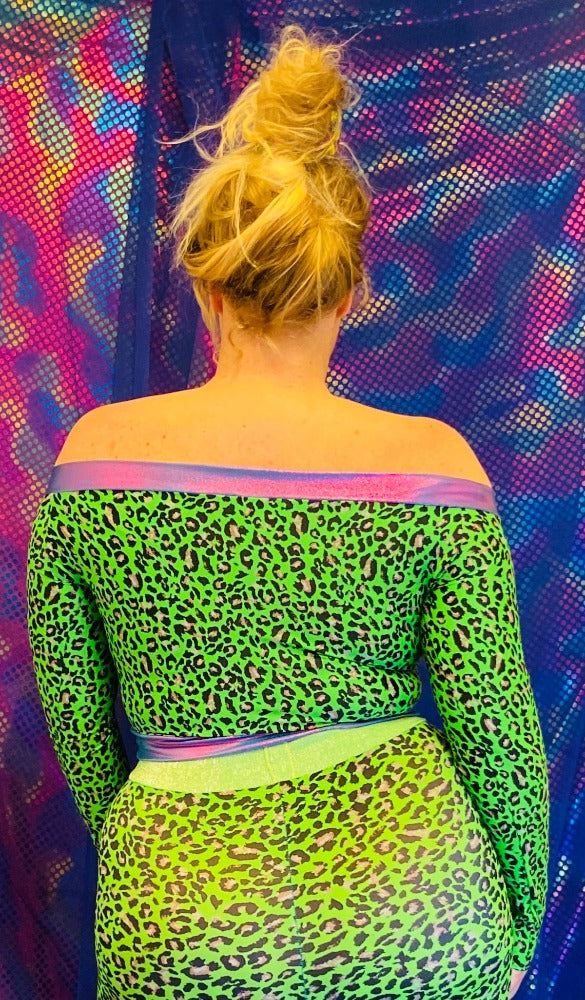 Strapless Top - Leopard Green