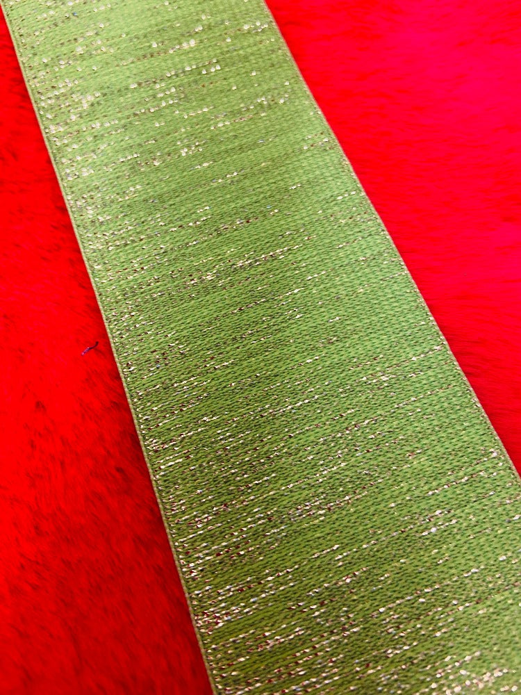 BELT ELASTIC Green neon GLITTER 80S GOLD