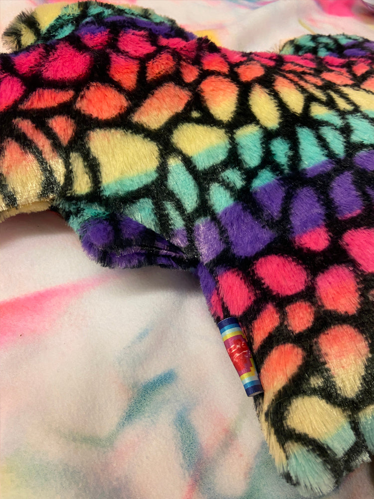 Cushion Heart - Rainbow Black Stripes