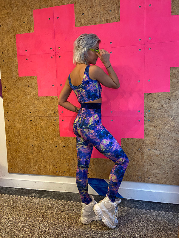 Legging - Thunder Purple, Pink & Yellow