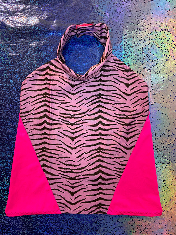 Turtleneck Top - Tiger Purple and Pink