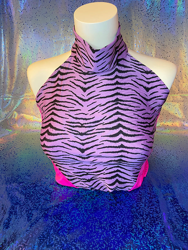 Turtleneck Top - Tiger Purple and Pink