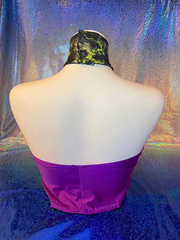 Turtleneck Top - Thunder Black & Yellow and Purple