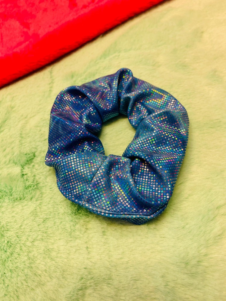 Scrunchie - Blue Tie Dye Holographic