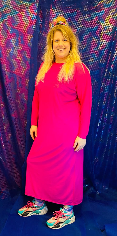 🌈 Handmade colorful Pink See Through Dress. Iconic piece!   🧵One piece available!   🛒This product is finished and ready to send!  📏 One size. Model size is XL  🎨  Wanna have a custom made size or design?   YOU can also choose for different other fabric or color!! Contact us! Info@sabinestaartjes.com
