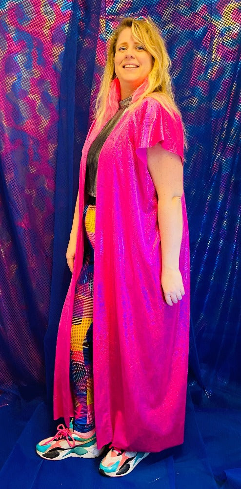 🌈 Handmade colorful Kaftan  - Pink Velvet Glitter  🧵One piece available!   🛒This product is finished and ready to send!  📏 One size. Model size is XL  🎨  Wanna have a custom made size or design? YOU can also choose for an other fabric or color!! Contact us! Info@sabinestaartjes.com