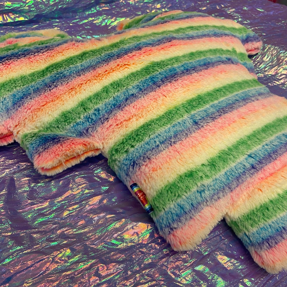 Cushion Heart - Rainbow Stripes